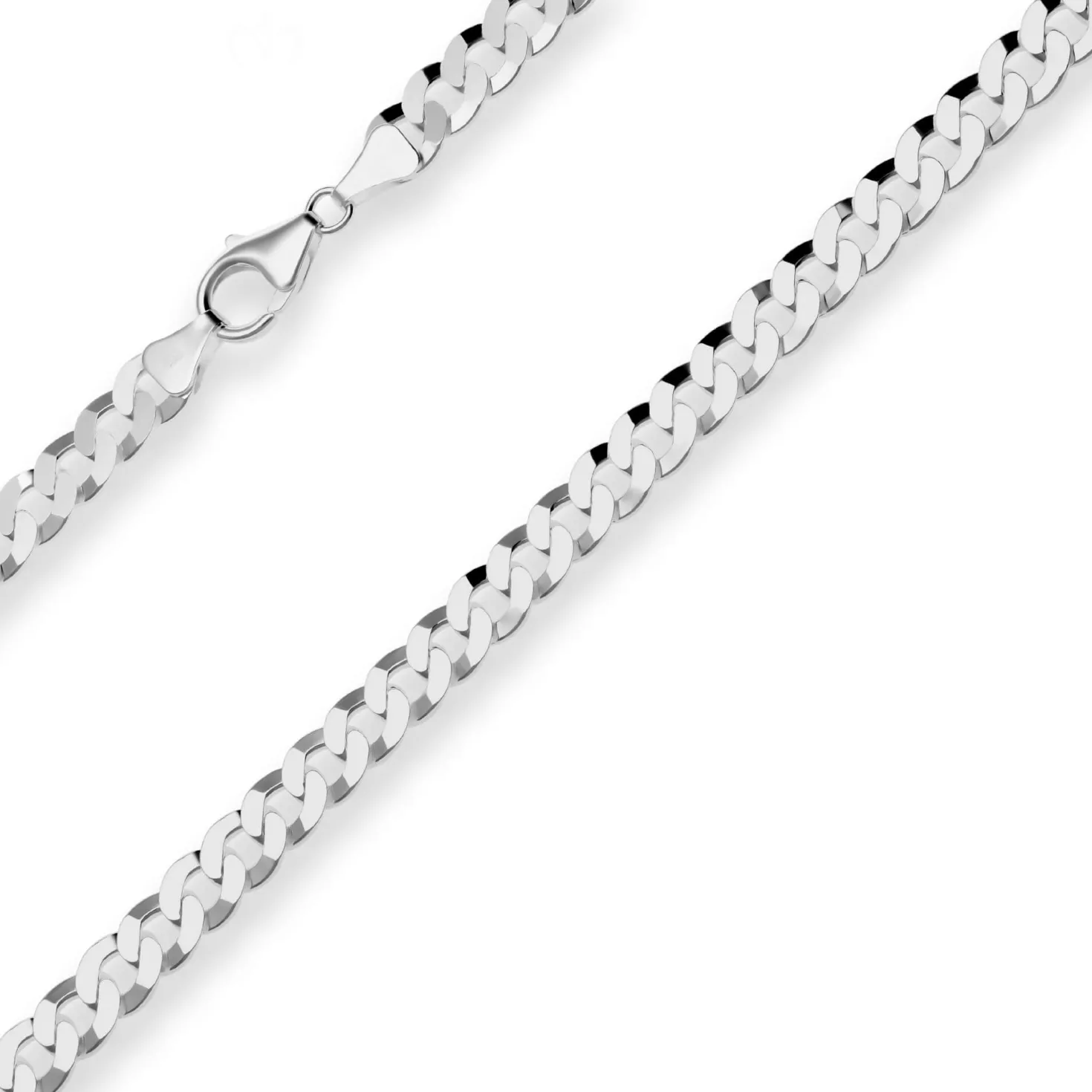 7,5mm Panzerkette Silberkette Collier Halskette aus 925 Silber rhodiniert 60cm