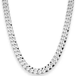 7,5mm Panzerkette Silberkette Collier Halskette aus 925 Silber rhodiniert 60cm
