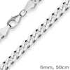 6mm Panzerkette Silberkette Collier Halskette aus 925 Silber rhodiniert 50cm