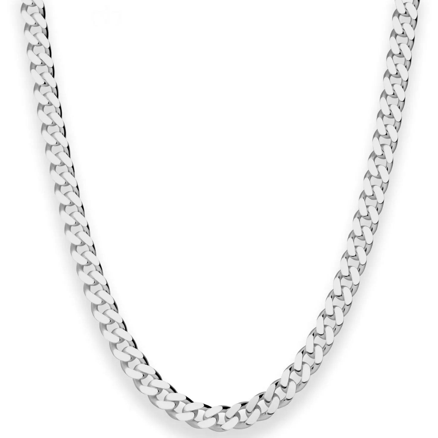 6mm Panzerkette Silberkette Collier Halskette aus 925 Silber rhodiniert 50cm