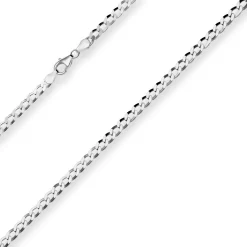 4,5mm Panzerkette Silberkette Collier Halskette aus 925 Silber rhodiniert 50cm
