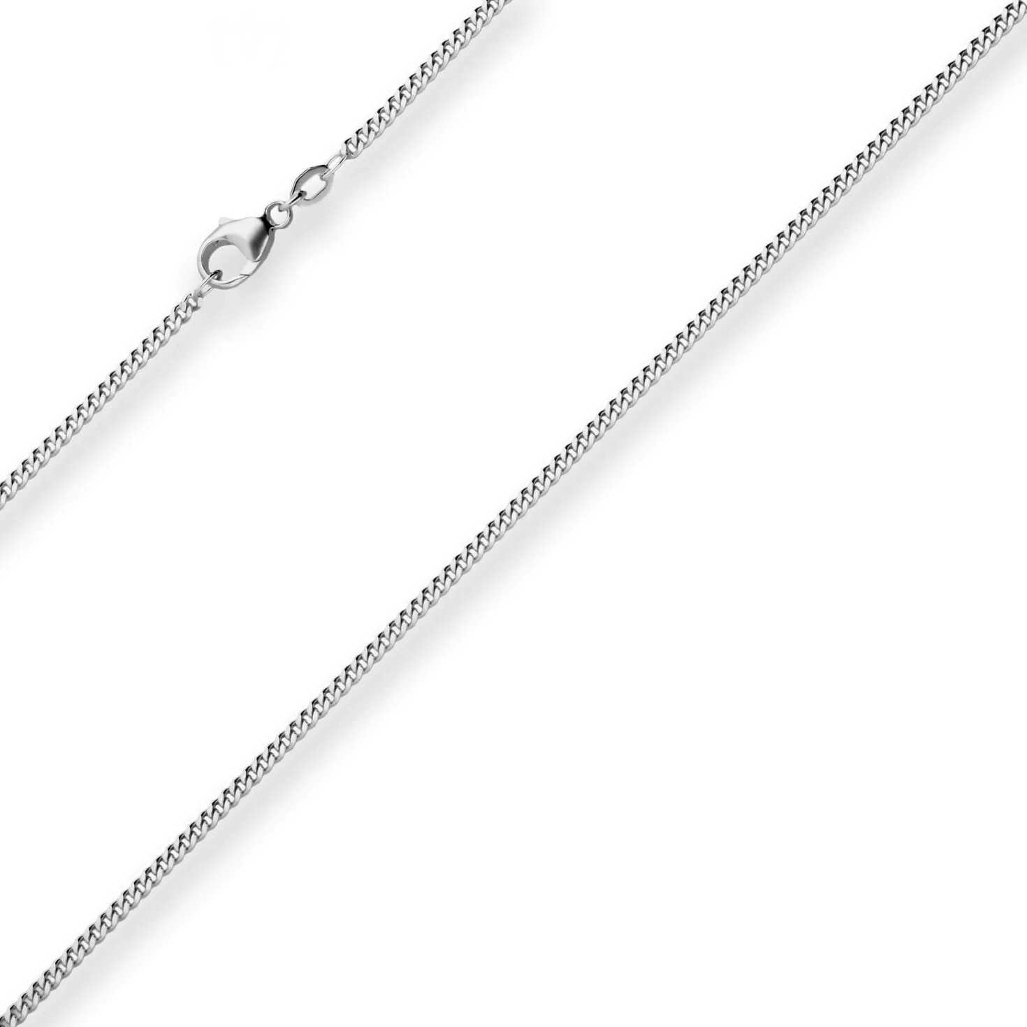 2,1mm Panzerkette Silberkette Collier Halskette aus 925 Silber rhodiniert 55cm
