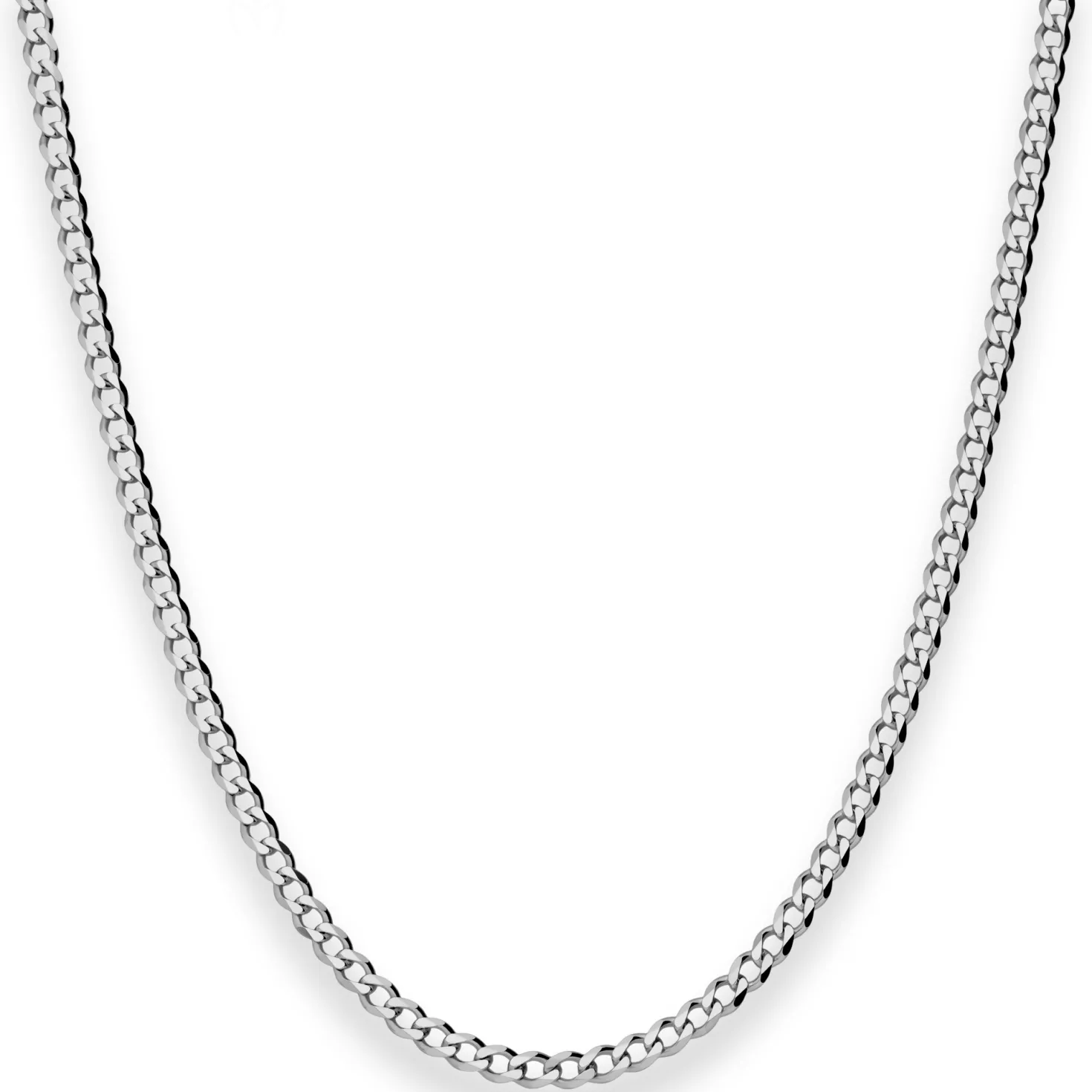 3mm Panzerkette Silberkette Collier Halskette aus 925 Silber rhodiniert 45cm