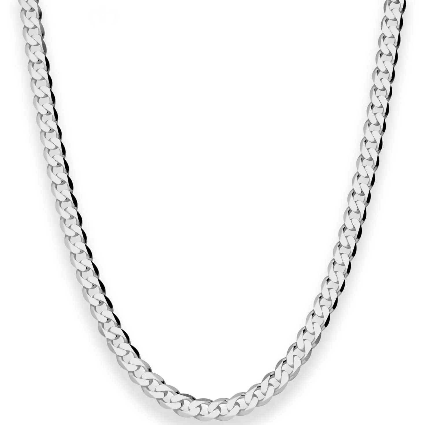 5,3mm Panzerkette Silberkette Collier Halskette aus 925 Silber rhodiniert 60cm