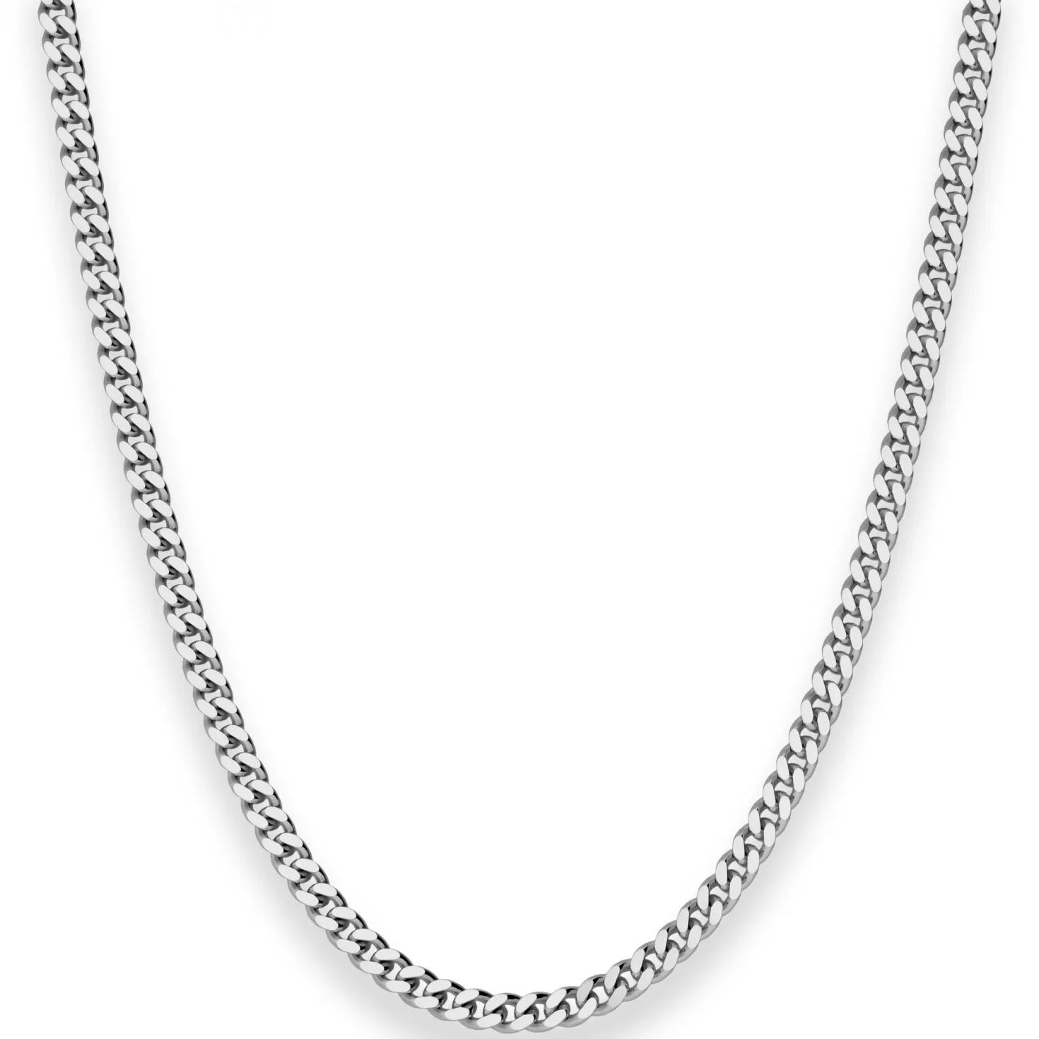 3,3mm Panzerkette Silberkette Collier Halskette aus 925 Silber rhodiniert 45cm