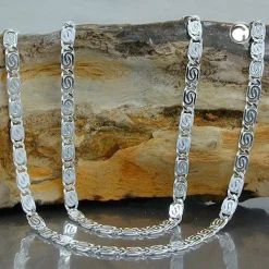 3,2mm Panzerkette S-Panzer Collier Kette, 925 Silber, Silberkette 50cm