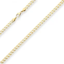 4,9mm Panzerkette weit Goldkette Collier Halskette aus 585 Gold Gelbgold 50cm