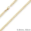 5,8mm Panzerkette weit Goldkette Collier Halskette aus 333 Gold Gelbgold 50cm