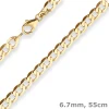 6,7mm Panzerkette weit Goldkette Collier Halskette aus 585 Gold Gelbgold 55cm