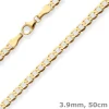 3,9mm Panzerkette weit Goldkette Collier Halskette aus 333 Gold Gelbgold 50cm
