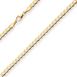 3,9mm Panzerkette weit Goldkette Collier Halskette aus 333 Gold Gelbgold 45cm