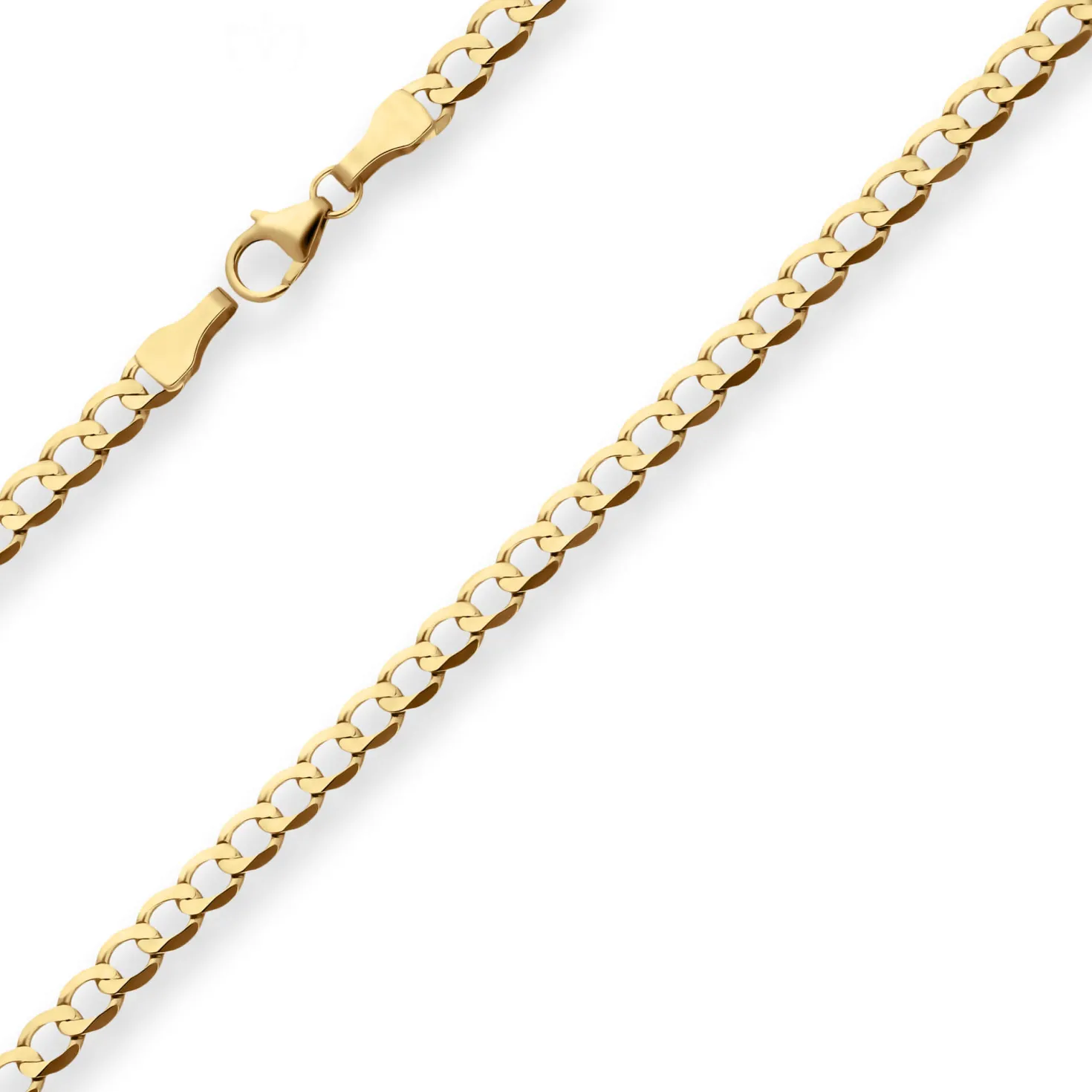 3,9mm Panzerkette weit Goldkette Collier Halskette aus 333 Gold Gelbgold 45cm