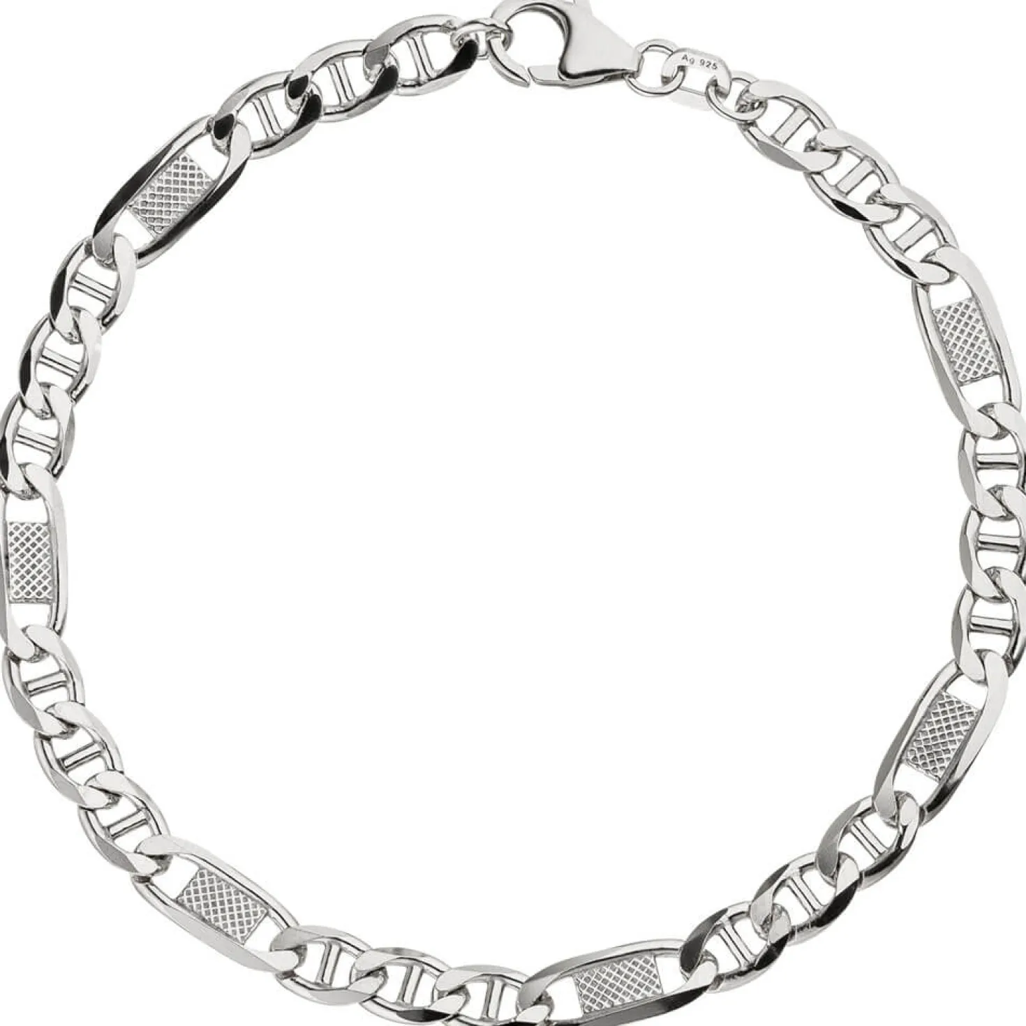 5,2mm Panzersteg-Armband Armkette Armschmuck aus 925 Silber 21cm