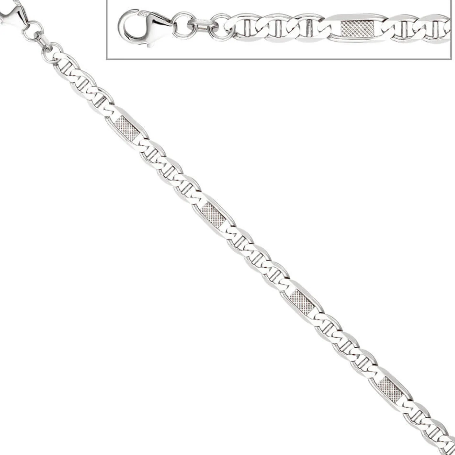 5,2mm Panzersteg-Armband Armkette Armschmuck aus 925 Silber 19cm