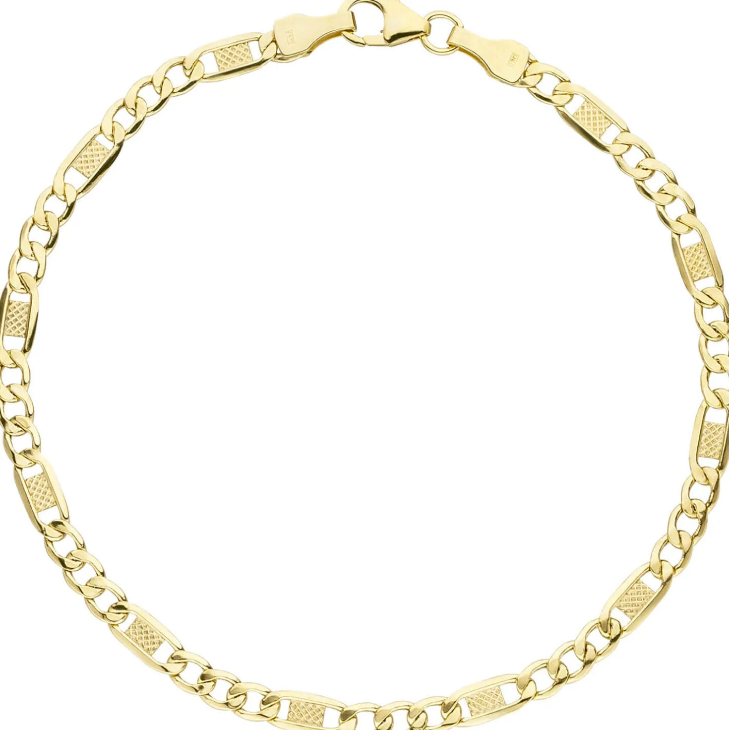 3,8mm Panzer-Steg Armband Armschmuck Goldarmband aus 333 Gold Gelbgold 19cm