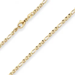 2,5mm Panzerstegkette Goldkette Collier Halskette aus 375 Gold Gelbgold 45cm