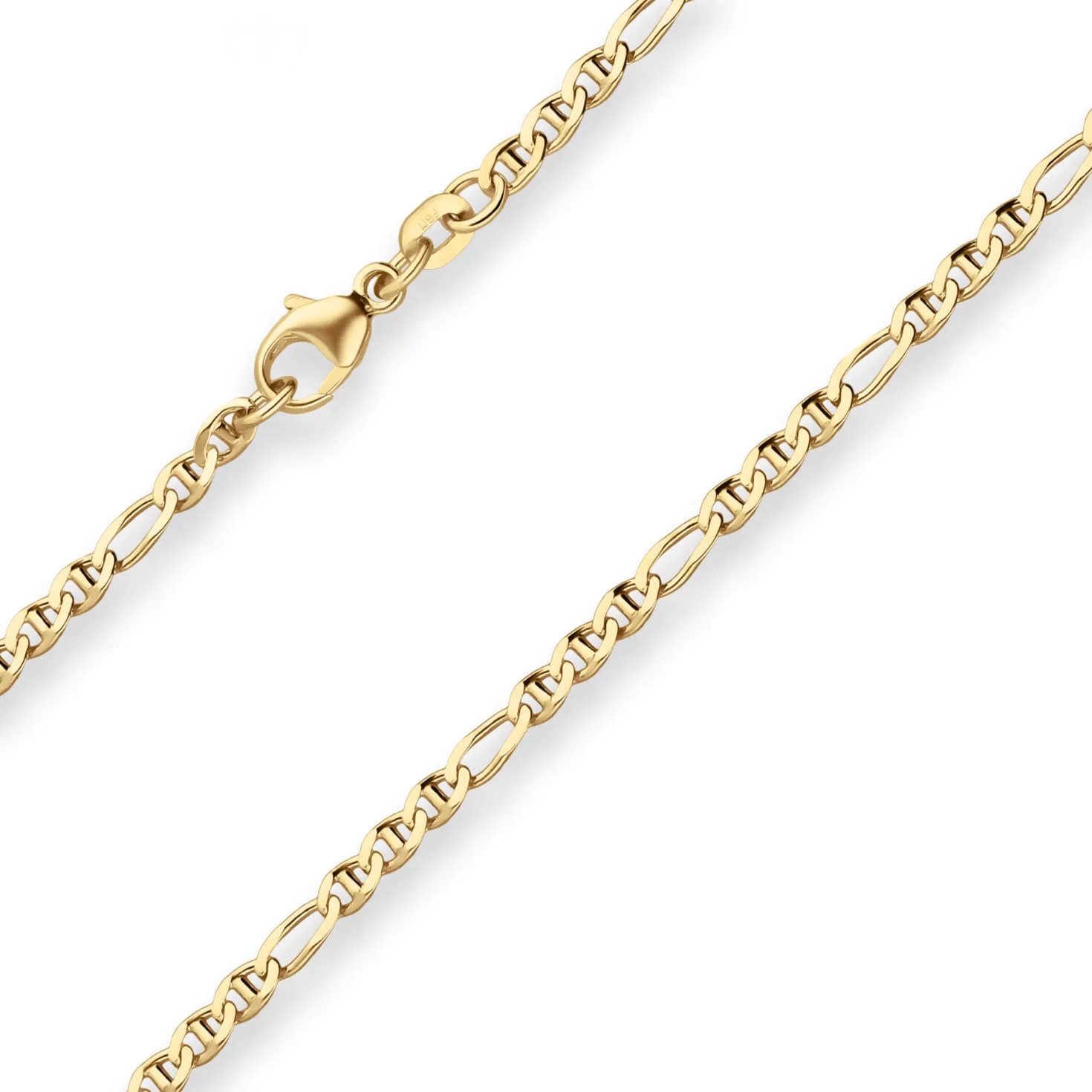 2,5mm Panzerstegkette Goldkette Collier Halskette aus 375 Gold Gelbgold 45cm