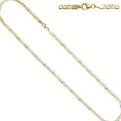 3,4mm Panzer-Steg Kette Halskette aus 333 Gold Gelbgold 45cm Unisex Goldkette
