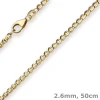 2,6mm Panzerstegkette Kette Collier Halskette aus 585 Gold Gelbgold 50cm
