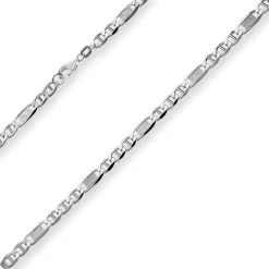 5,2mm Panzerstegkette Kette Collier Halskette aus 925 Silber rhodiniert 50cm