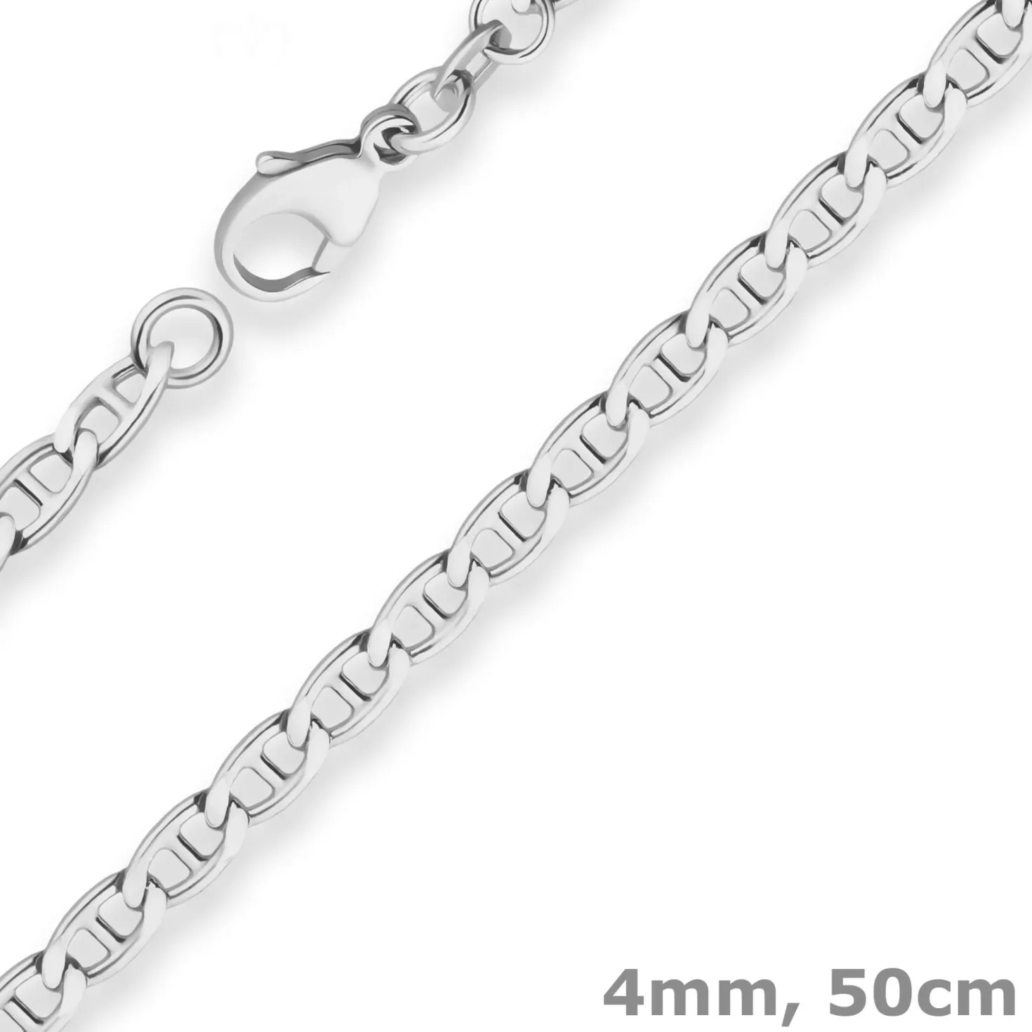 4mm Panzerstegkette Silberkette Collier Halskette aus 925 Silber 50cm