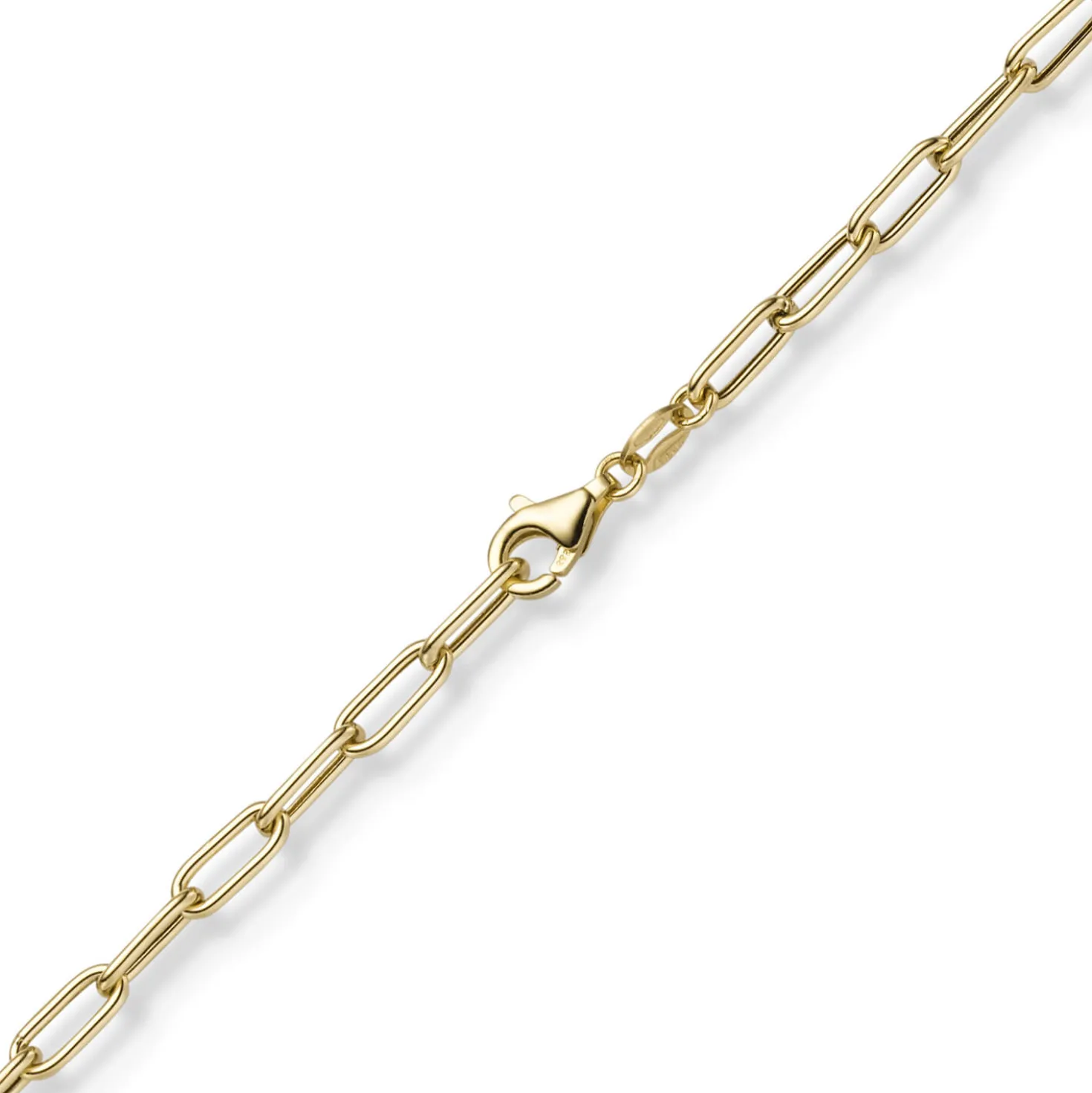 3,5mm Paper Clip Anker weit Kette Collier Halskette aus 585 Gold Gelbgold 60cm