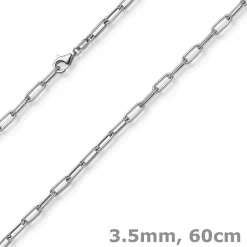 3,5mm Paper Clip Anker weit Kette Collier Halskette aus 585 Gold Weißgold 60cm