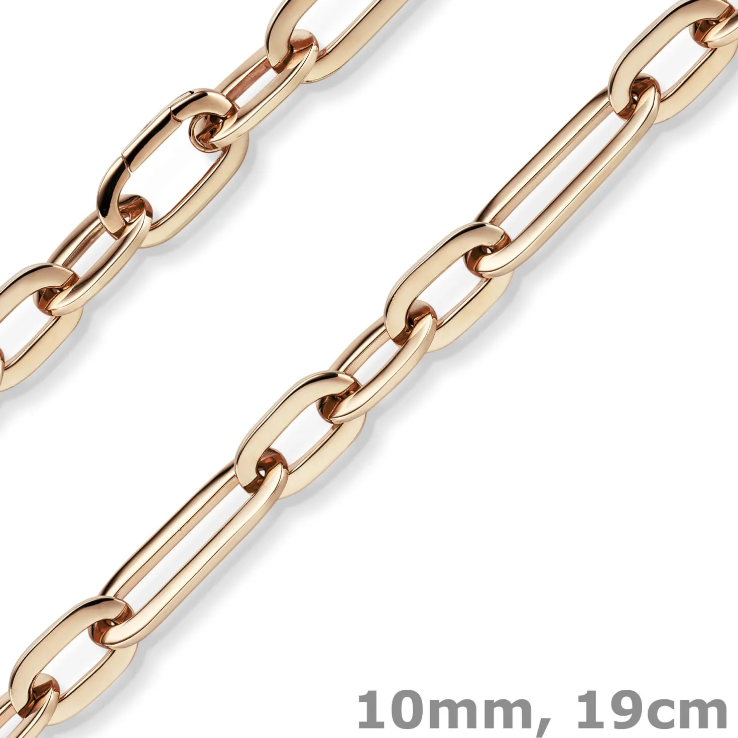 10mm Paper-Clip Armband Armkette Armschmuck aus 585 Gold Rotgold glänzend 19cm