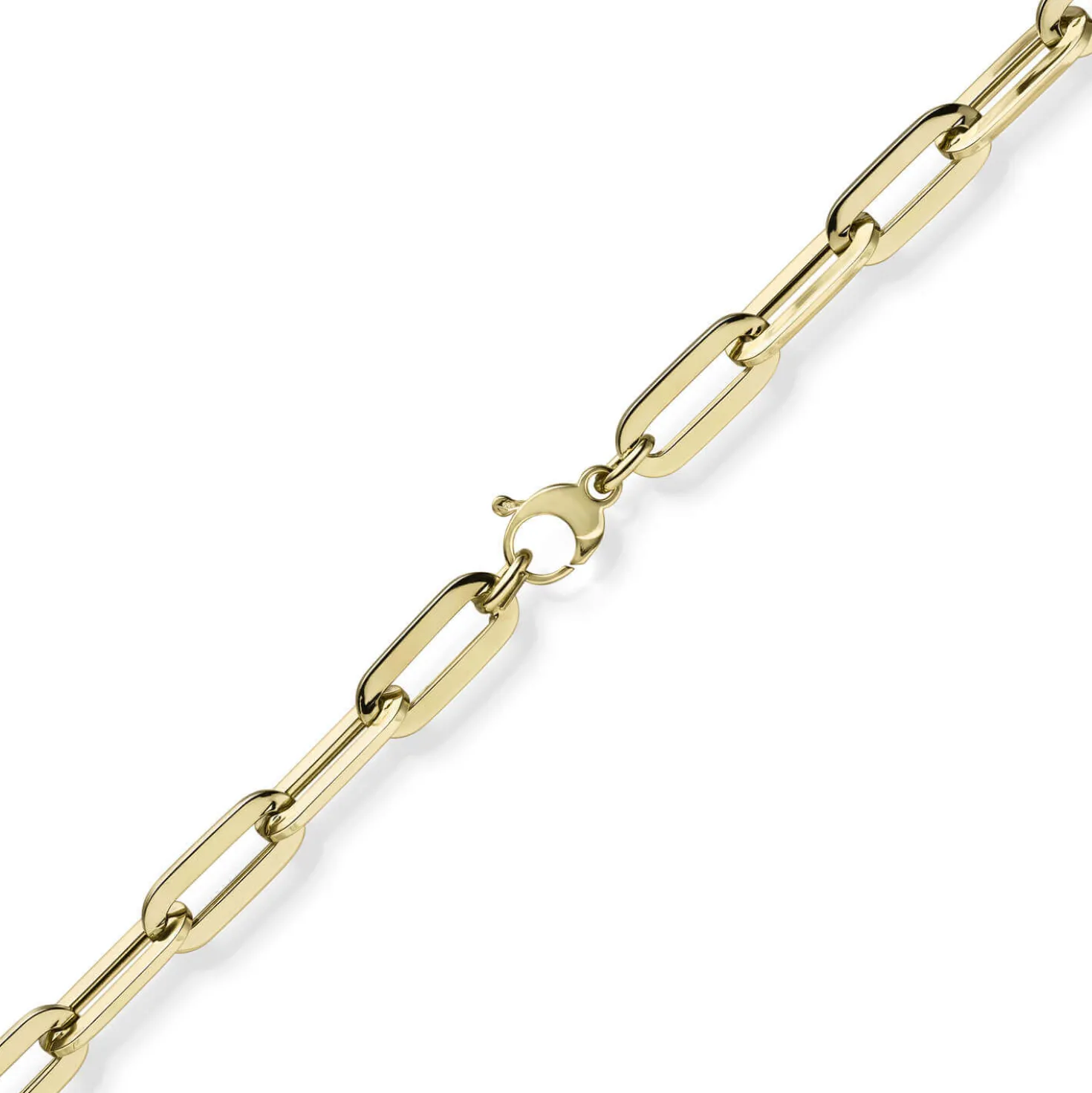 8mm Paper Clip Armband Armschmuck Armkette 750 Gold Gelbgold 21cm