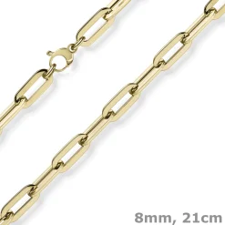 8mm Paper Clip Armband Armschmuck Armkette 750 Gold Gelbgold 21cm