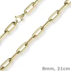 8mm Paper Clip Armband Armschmuck Armkette 585 Gold Gelbgold 21cm