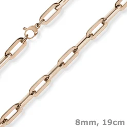 8mm Paper Clip Armband Armschmuck Armkette 585 Gold Rotgold 19cm
