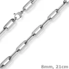 8mm Paper Clip Armband Armschmuck Armkette 750 Gold Weißgold 21cm