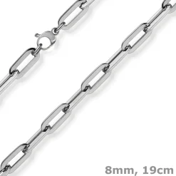8mm Paper Clip Armband Armschmuck Armkette 750 Gold Weißgold 19cm