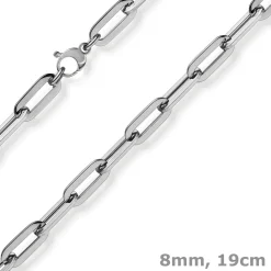 8mm Paper Clip Armband Armschmuck Armkette 585 Gold Weißgold 19cm