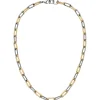 6,3mm Paper-Clip Kette Collier Halskette aus Edelstahl goldfarben 46-47cm