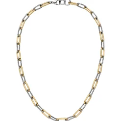 6,3mm Paper-Clip Kette Collier Halskette aus Edelstahl goldfarben 46-47cm