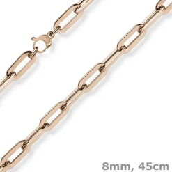 8mm Paper Clip Kette Halskette Collier aus 585 Gold Rotgold 45cm