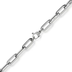 8mm Paper Clip Kette Halskette Collier aus 750 Gold Weißgold 45cm