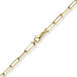 4,5mm Paper-Clip Kette Halskette Collier 585 Gold Gelbgold massiv 60cm