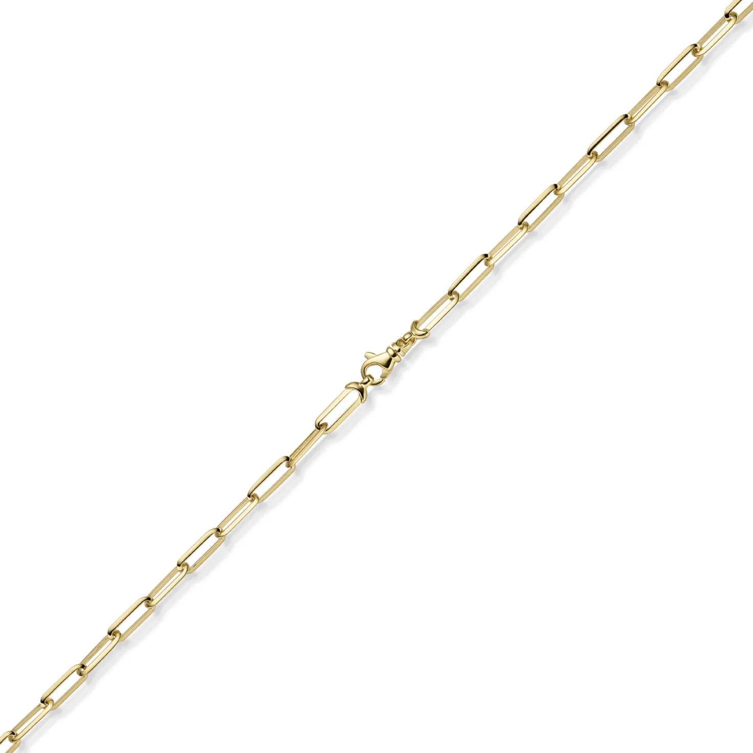 4,5mm Paper-Clip Kette Halskette Collier 585 Gold Gelbgold massiv 60cm