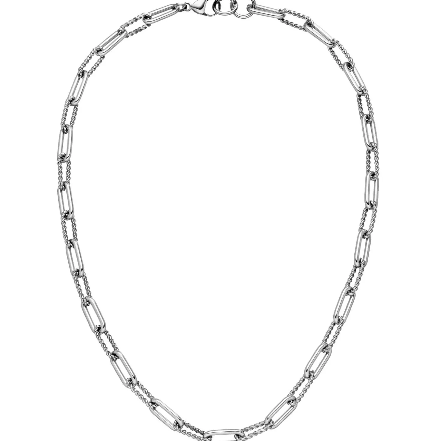 6,4mm Paper-Clip Kette Halskette Halsschmuck aus Edelstahl 47cm