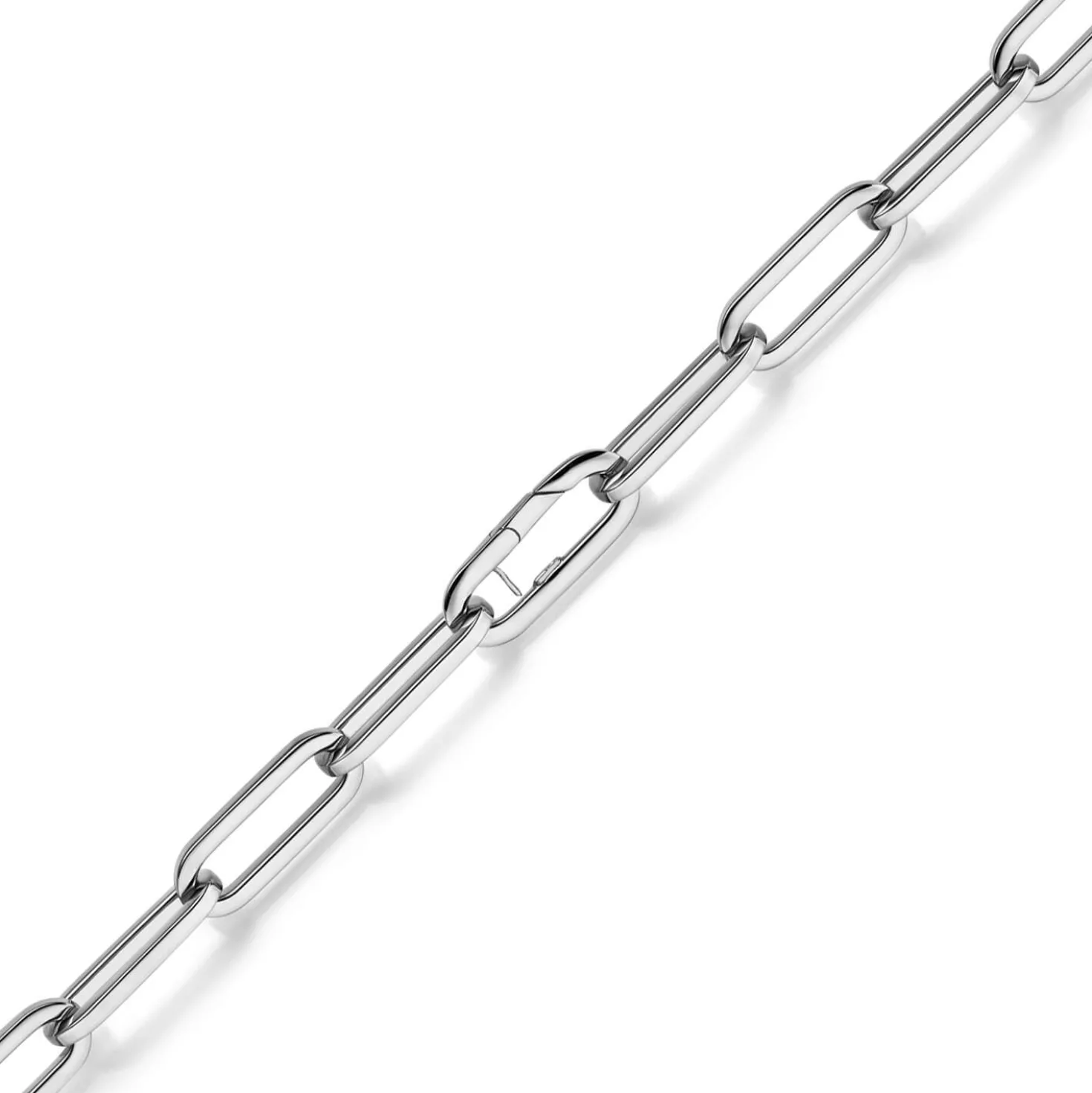 12mm Paper Clip Weit-Anker Kette Collier Halskette aus 585 Gold Weißgold 60cm