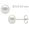 8,5-9,0 mm Perlen Ohrstecker 925 Silber weiß Süßwasser-Zuchtperlen
