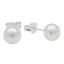 8,5-9,0 mm Perlen Ohrstecker 925 Silber weiß Süßwasser-Zuchtperlen