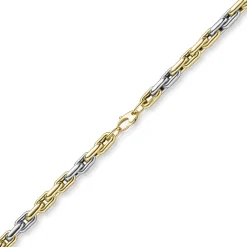 6,5mm Phantasie Armband Armkette Armschmuck aus 585 Gold gelb/weiß bicolor 19cm