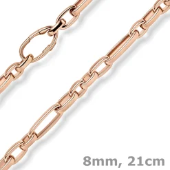 8mm Phantasie-Armband Armkette Armschmuck aus 585 Gold Rotgold 21cm
