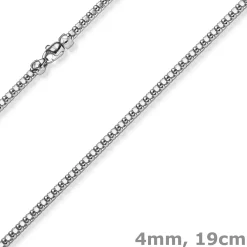 4mm Phantasiearmband Armkette Armschmuck aus 585 Gold Weißgold glänzend 19cm