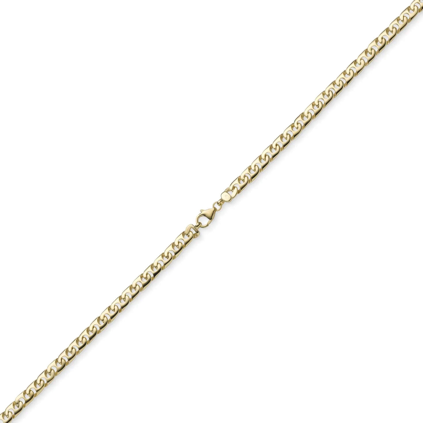 6,5mm Phantasiearmband Armkette Armschmuck, 585 Gold Gelbgold, glänzend, 21cm