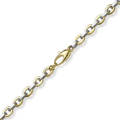 5,5mm Phantasie-Armband Armkette Armschmuck 585 Gold Gelbgold & Weißgold 19cm